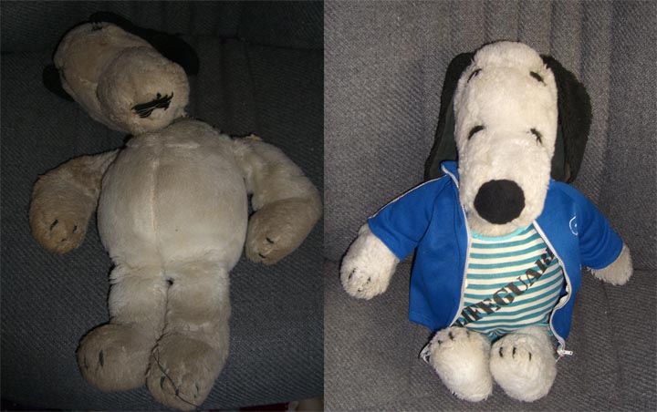 old snoopy stuffed animal